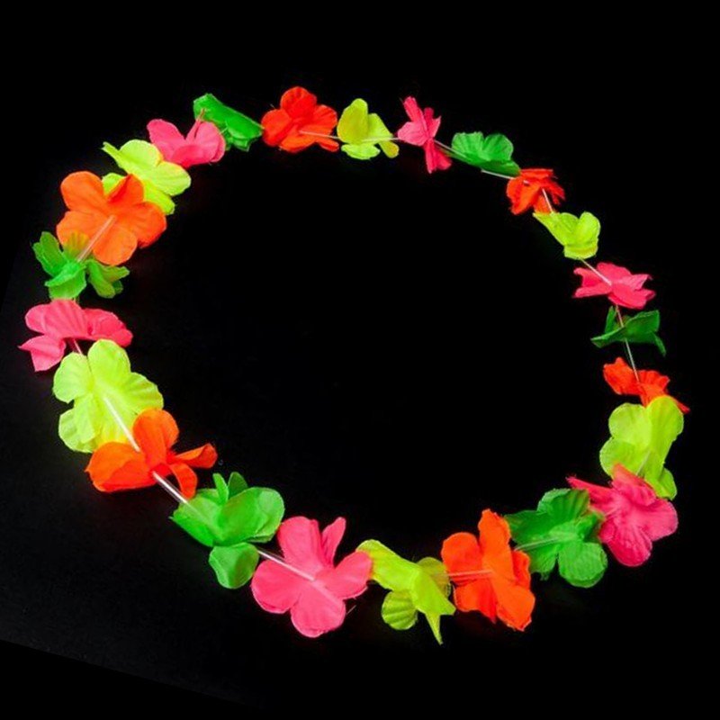Collar hawaiano de flores verde neon 0,40€